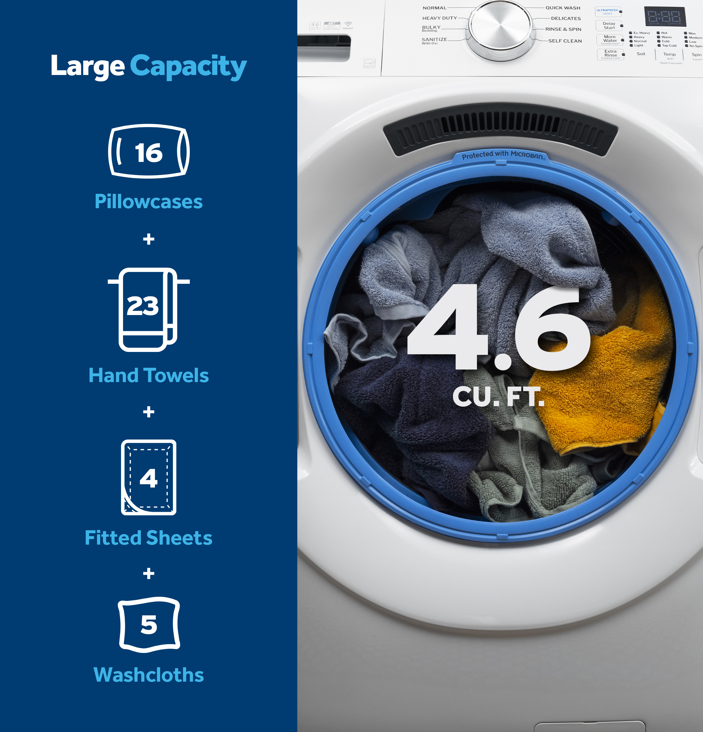 4.6 cu. ft. Capacity Smart Front Load Washer with UltraFresh Vent System with OdorBlock view 46