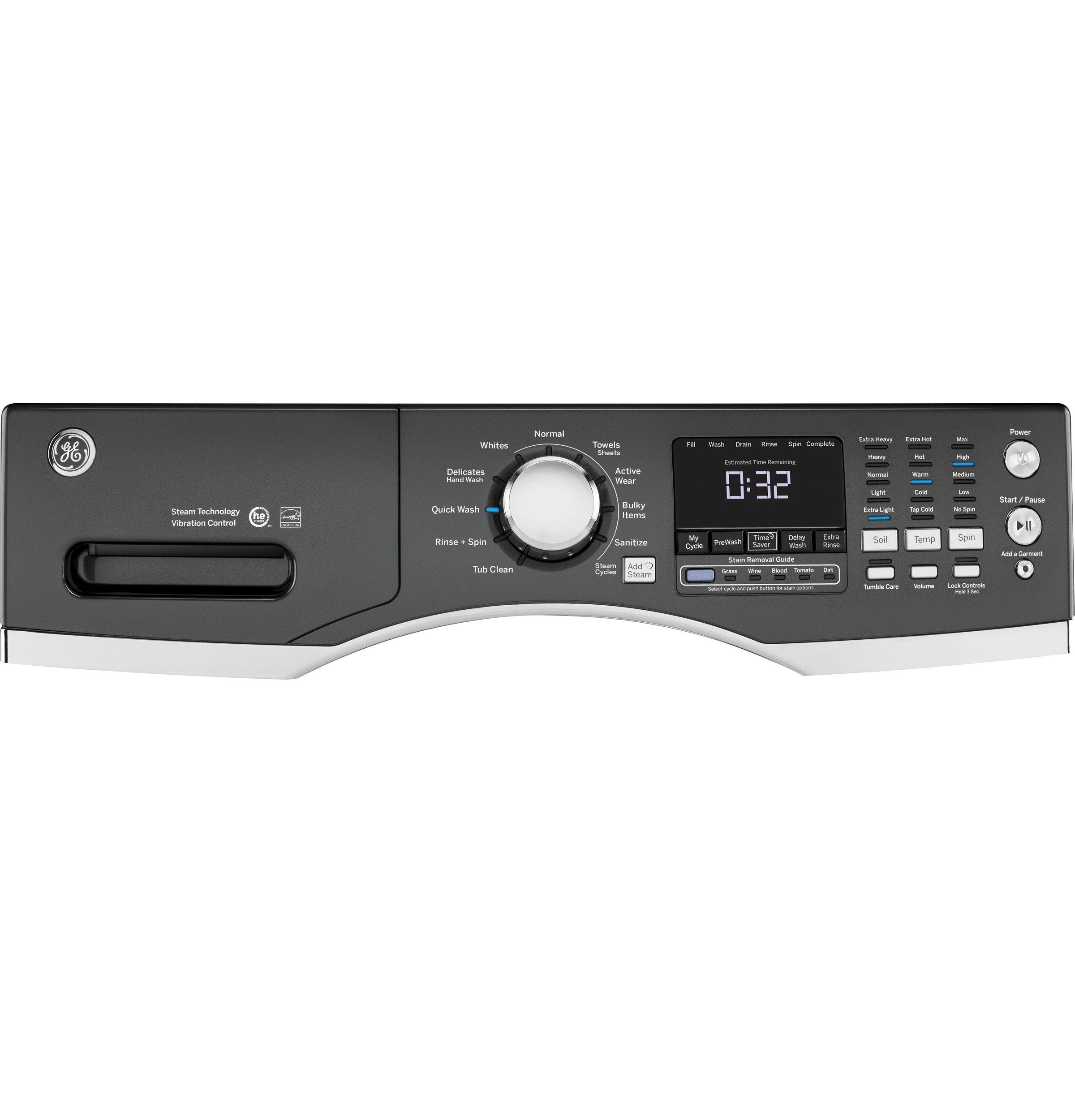 4.5 DOE Cu. Ft. Capacity Frontload Washer with steam GFW450SPKDG