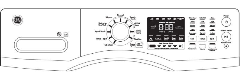 4.5 DOE Cu. Ft. Capacity Frontload Washer with steam GFW450SSKWW