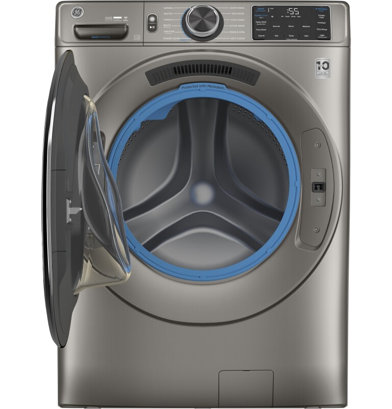 4.8 cu. ft. Capacity Smart Front Load Steam Washer with SmartDispense UltraFresh Vent System with OdorBlock and Steam GFW650SPNSN