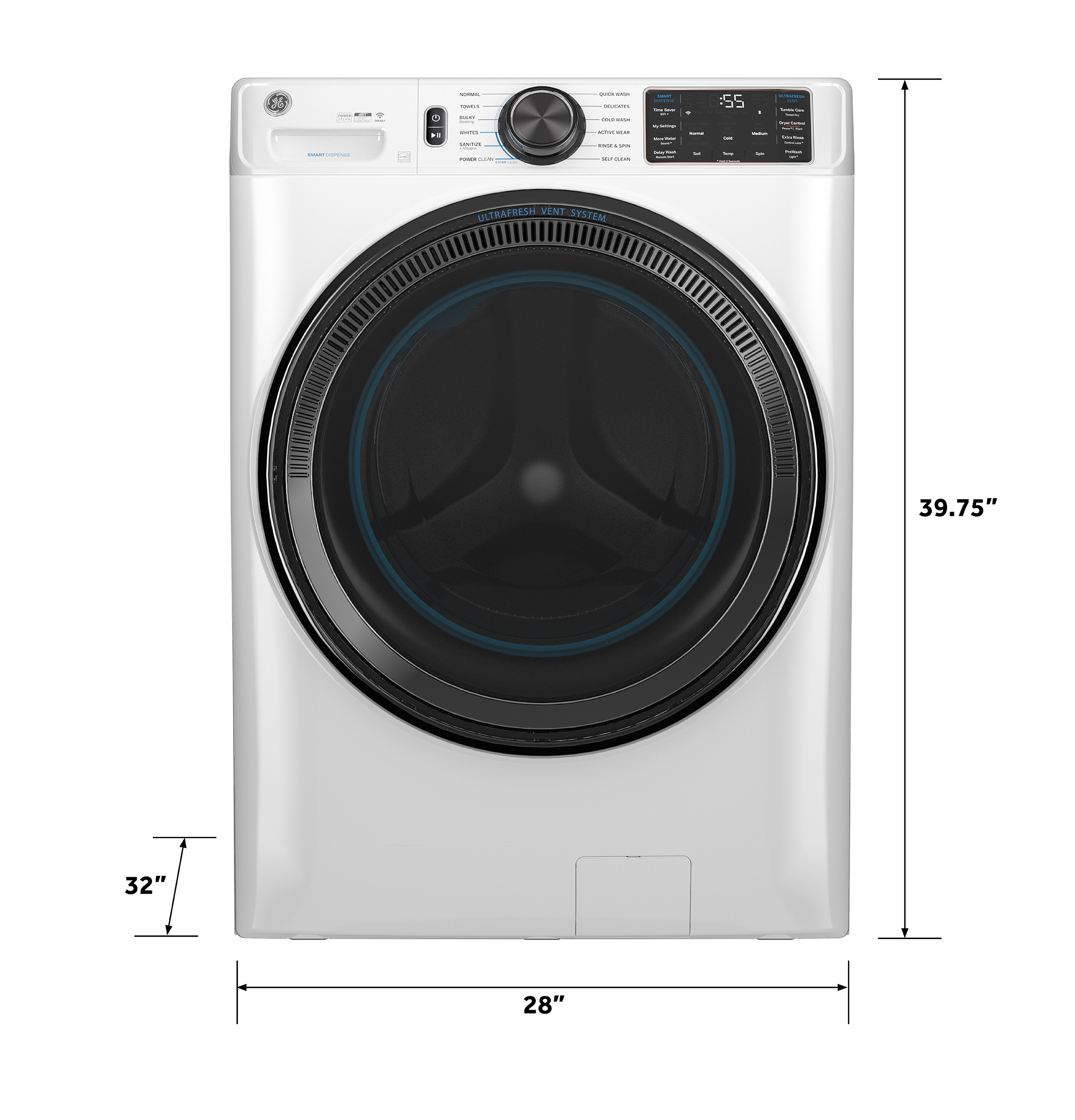 5.0 cu. ft. Capacity Smart Front Load Steam Washer with SmartDispense UltraFresh Vent System with OdorBlock and Steam view 3