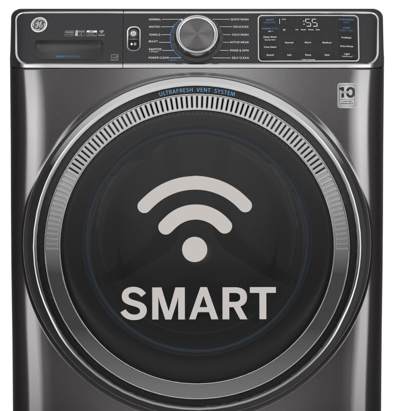 5.0 cu. ft. Capacity Smart Front Load Steam Washer with SmartDispense UltraFresh Vent System with OdorBlock and Steam GFW850SPNDG