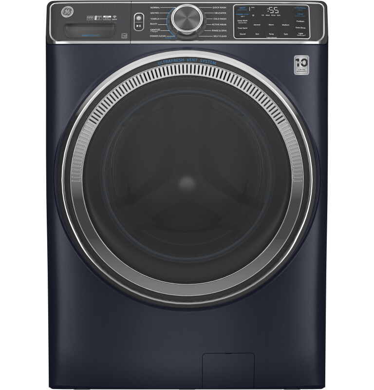 GE 5.0 cu. ft. Capacity Smart Front Load Washer with OdorBlock™ and Sanitize + Allergen Sapphire Blue GFW850SPNRS Picture 1