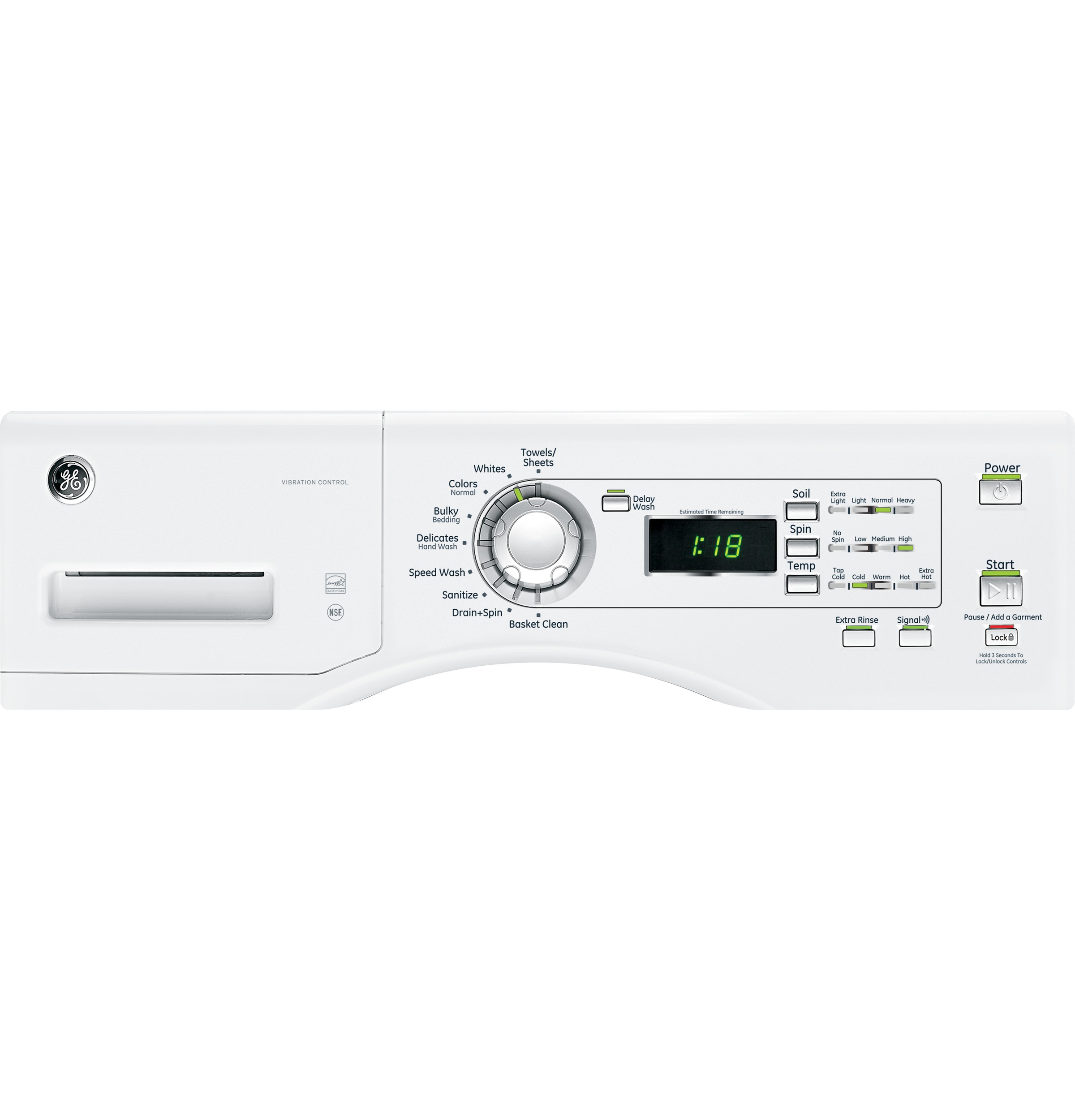 3.6 DOE Cu. Ft. Capacity Frontload Washer GFWH1200HWW