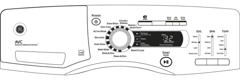 4.1 DOE cu. ft. stainless steel capacity frontload washer GFWH2405LMS