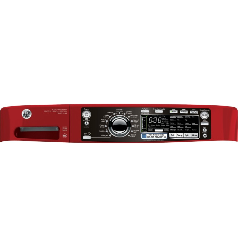 GE 4.8 DOE cu. ft. capacity RightHeight Design Front Load washer Red GFWR4805FRR Picture 1