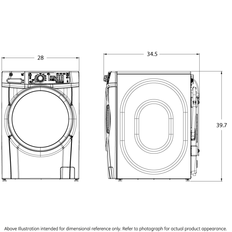 4.5 DOE cu. ft. capacity Front Load washer with steam GFWS2600FWW