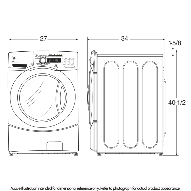 4.1 DOE cu. ft. stainless steel capacity frontload washer with Steam GFWS3500LWW