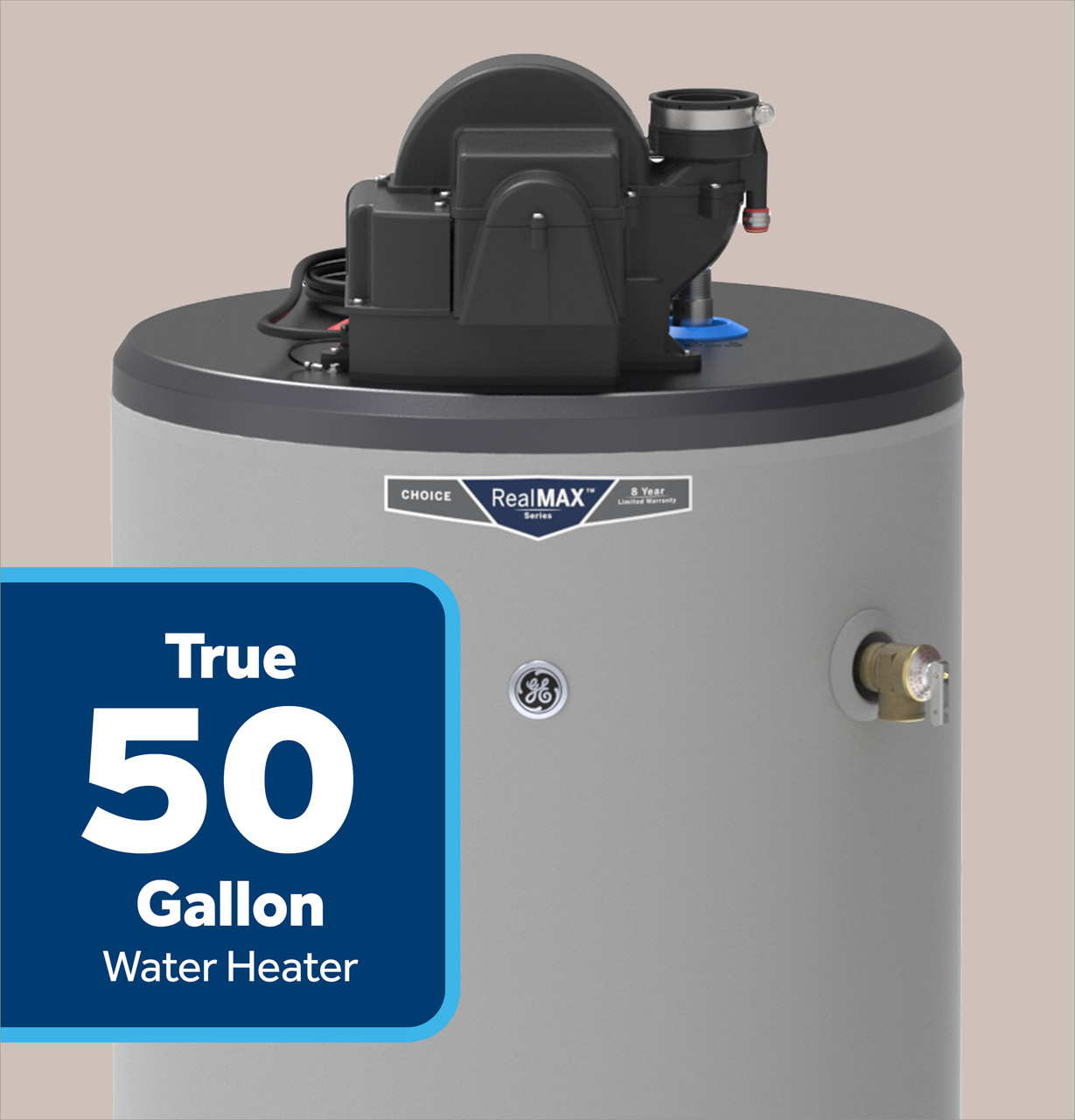 RealMAX Choice 50-Gallon Short Natural Gas Power Vent Low-NOx Water Heater view 10