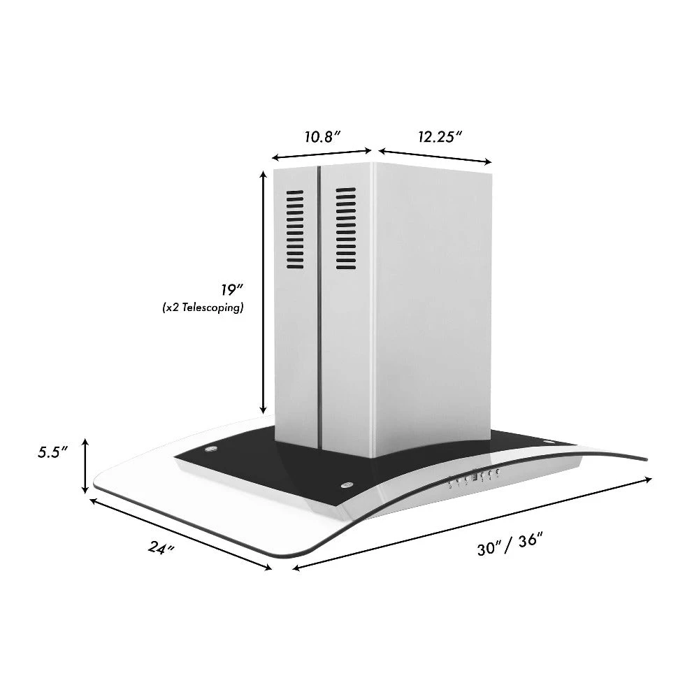 30 in. Convertible Vent Island Mount Range Hood GL5I30