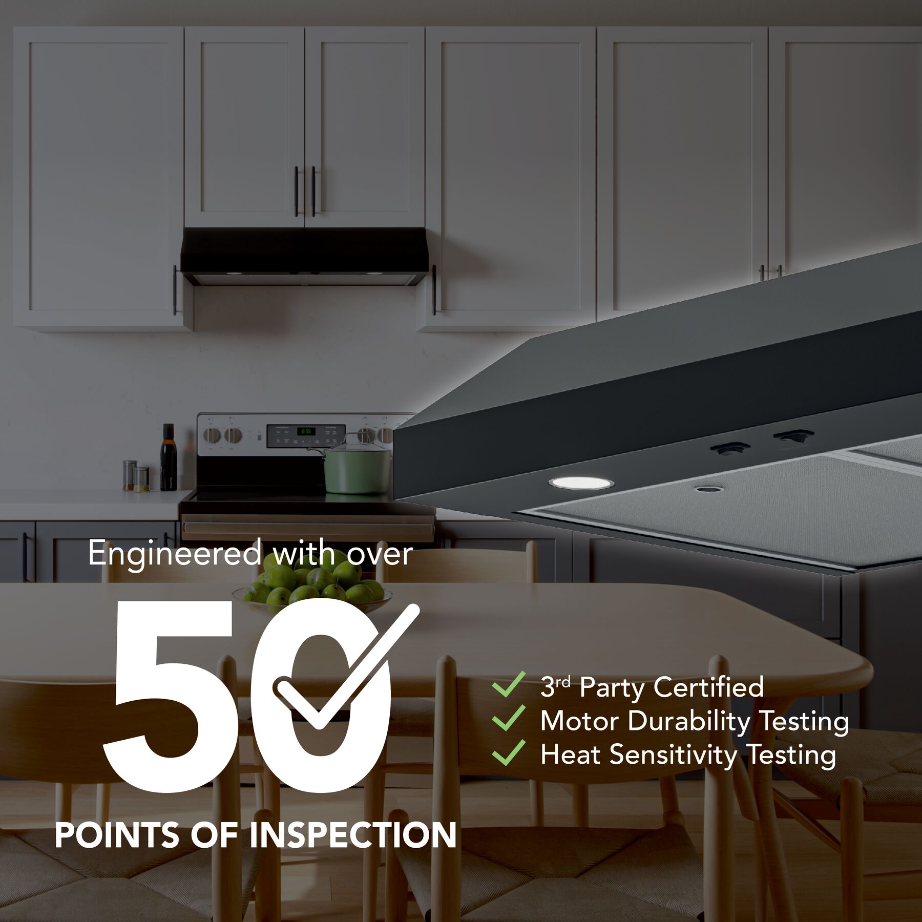 Broan-NuTone 30-Inch Under Cabinet Range Hood, ENERGY STAR, 350 Max Blower CFM, Black view 5