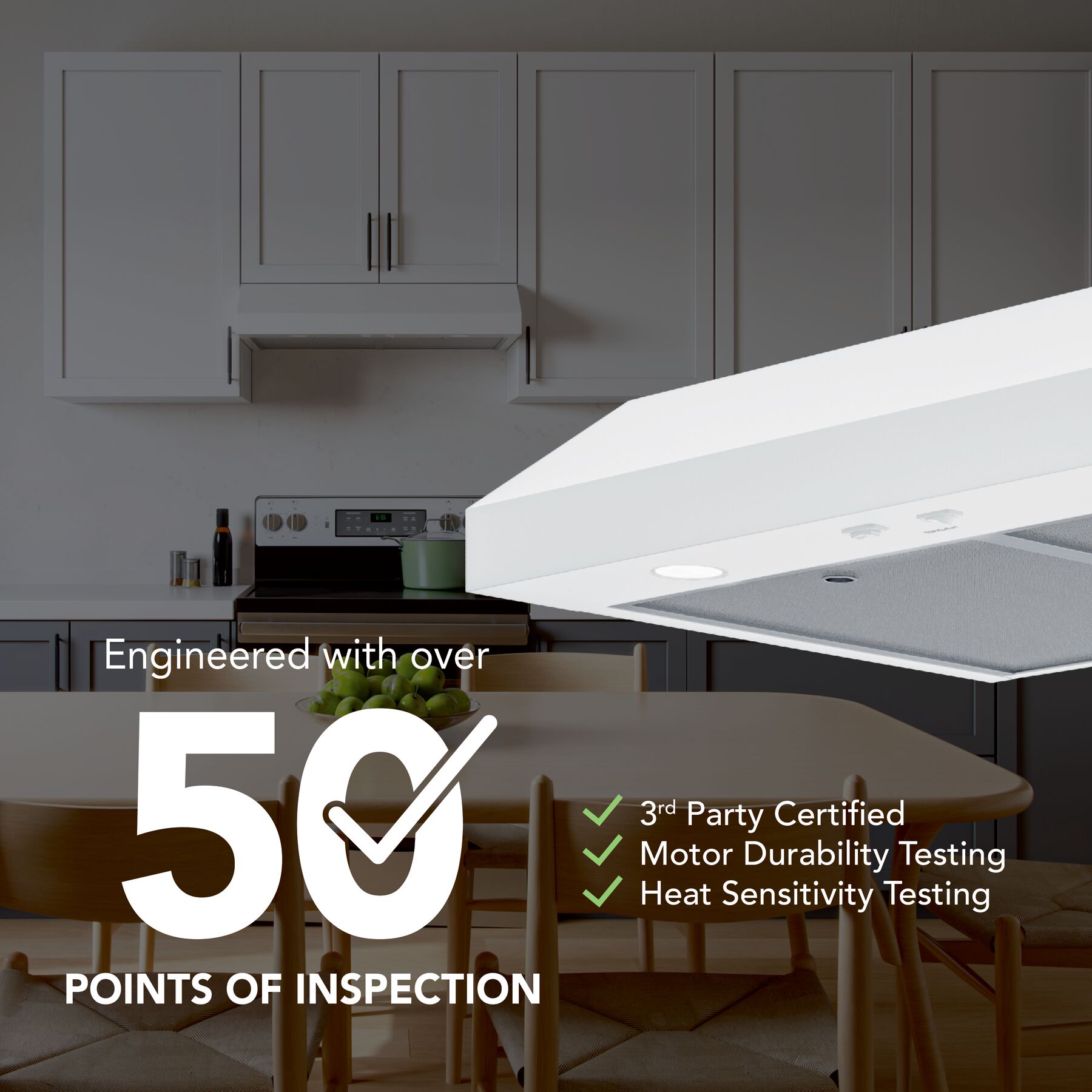 Broan-NuTone 30-Inch Under Cabinet Range Hood, ENERGY STAR, 350 Max Blower CFM, White view 6