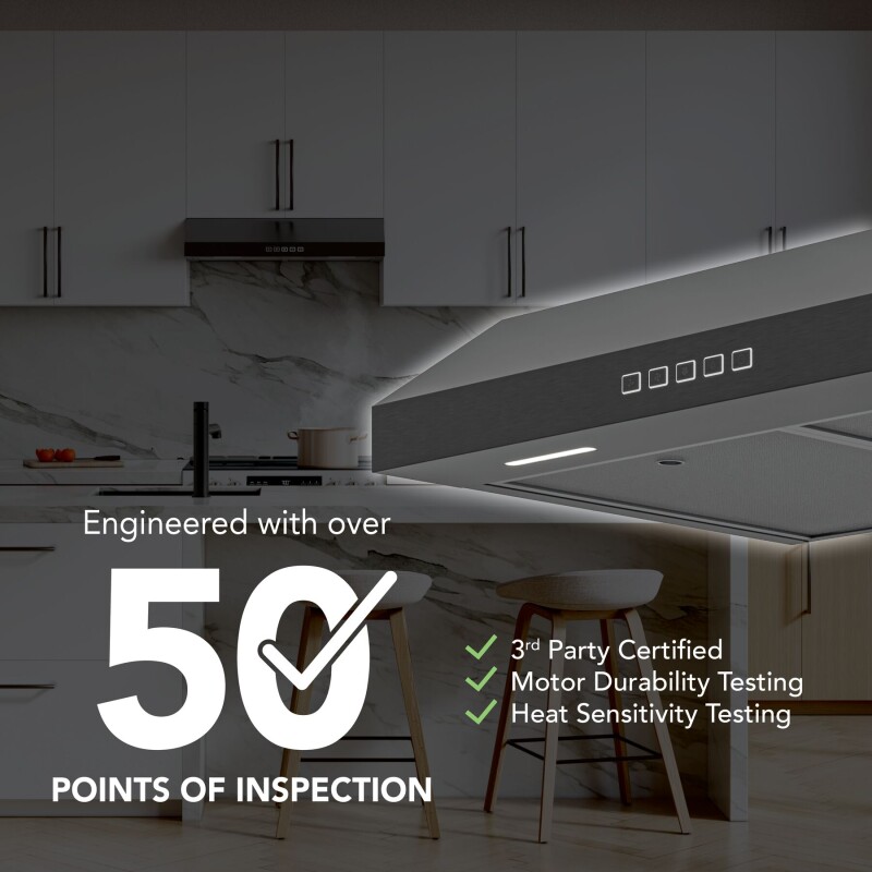 Broan-NuTone 30-Inch Under Cabinet Range Hood, ENERGY STAR, 350 Max Blower CFM, Black Stainless Steel view 5