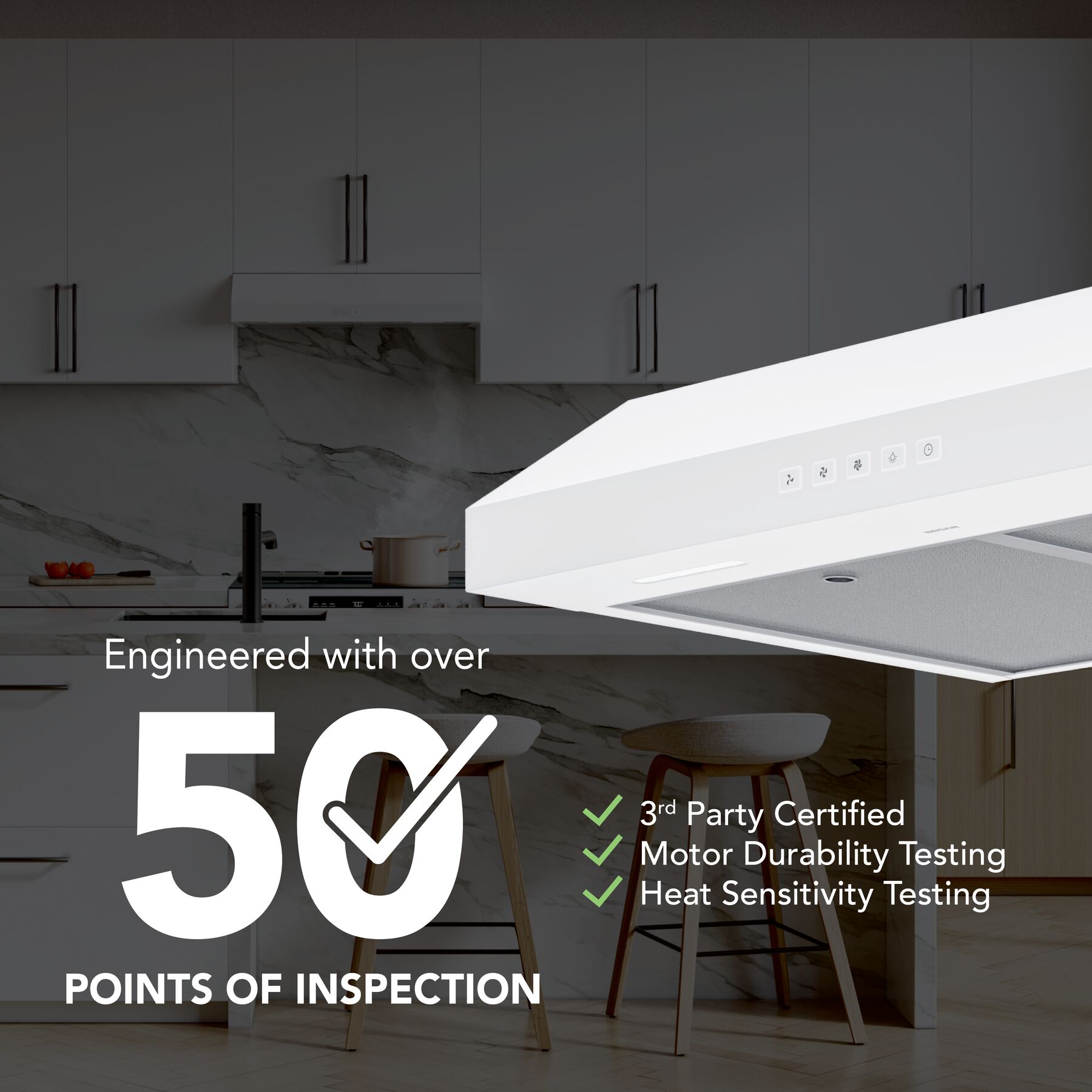 Broan-NuTone 30-Inch Under Cabinet Range Hood, ENERGY STAR, 350 Max Blower CFM, White view 5