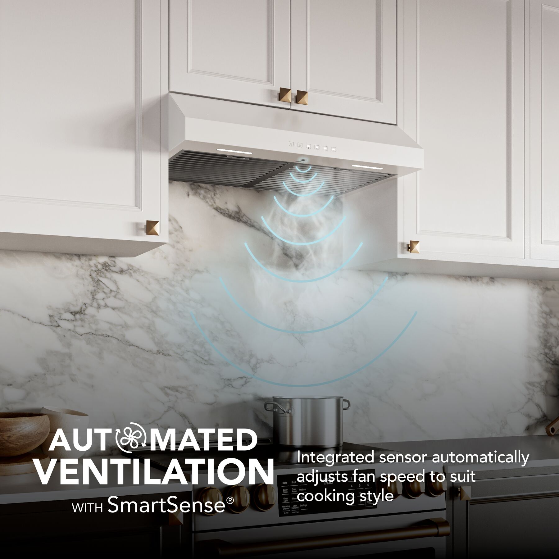 Glacier 30Inch 490 MAX Blower CFM 1.0 Sones White Range Hood view 3