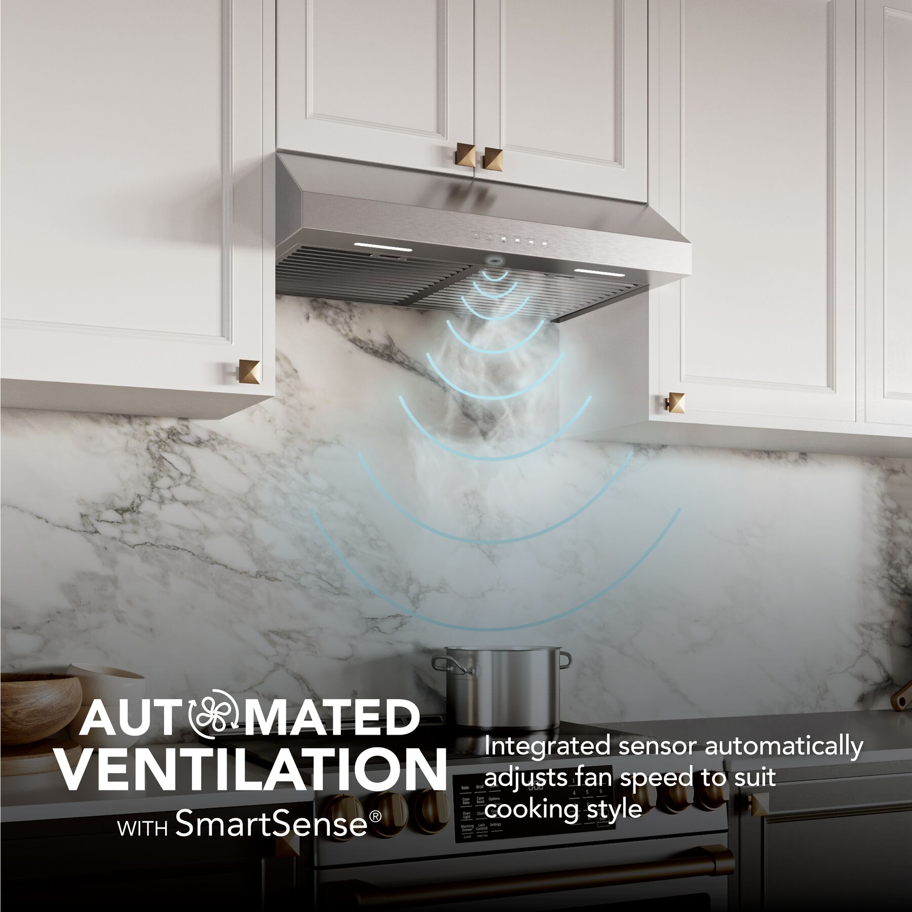 Glacier 36Inch 490 MAX Blower CFM 1.0 Sones Stainless Range Hood view 3