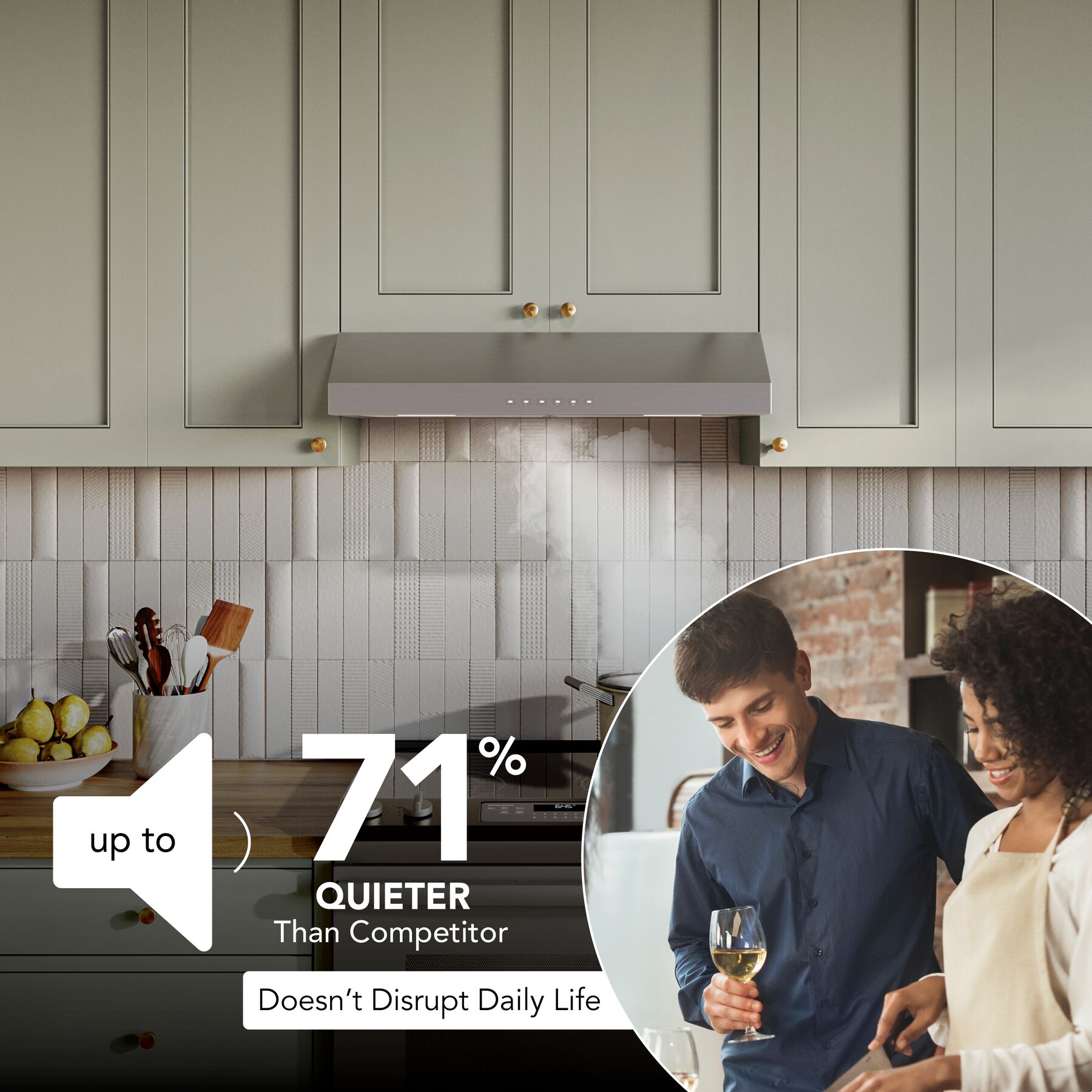 Glacier 36Inch 490 MAX Blower CFM 1.0 Sones Stainless Range Hood view 4