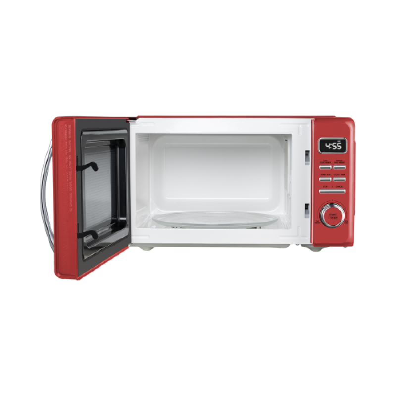 Retro Countertop Microwave Oven with Auto Cooking & Reheating Function, Quick Start Function, + 30 SEC, Viewing Window and Pull Handle Design, 700W, 0.7 Cu Ft GLCMKZ07RDR07