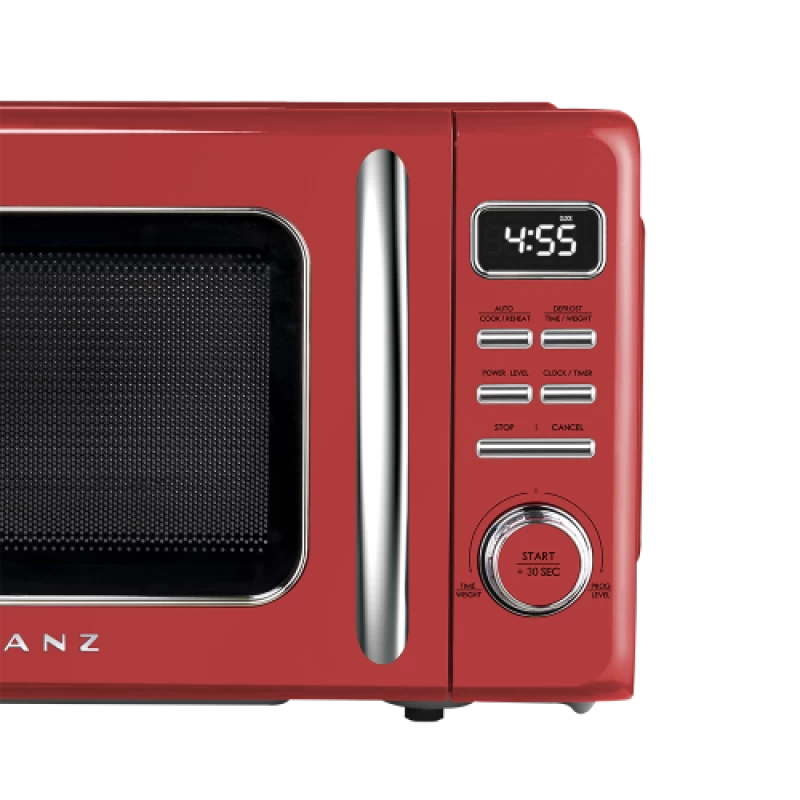 Retro Countertop Microwave Oven with Auto Cooking & Reheating Function, Quick Start Function, + 30 SEC, Viewing Window and Pull Handle Design, 900W, 0.9 Cu Ft GLCMKZ09RDR09