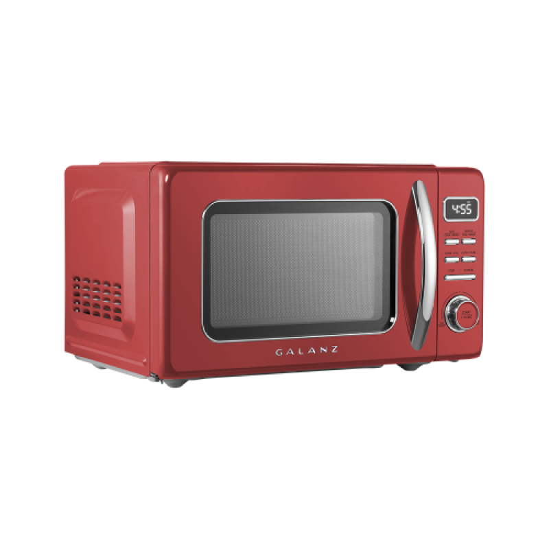 Retro Countertop Microwave Oven with Auto Cooking & Reheating Function, Quick Start Function, + 30 SEC, Viewing Window and Pull Handle Design, 1000W, 1.1 Cu Ft GLCMKZ11RDR10