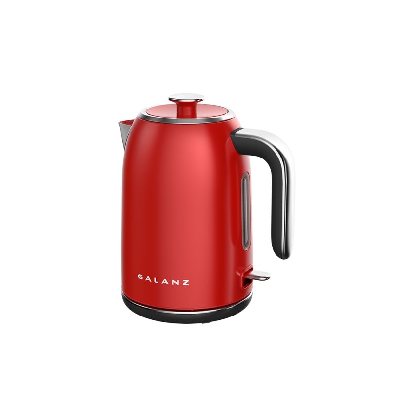 Electric Kettle Quick Hot Water Boiler & Heater Retro Red 1.7 Liter GLKE17RDRM15