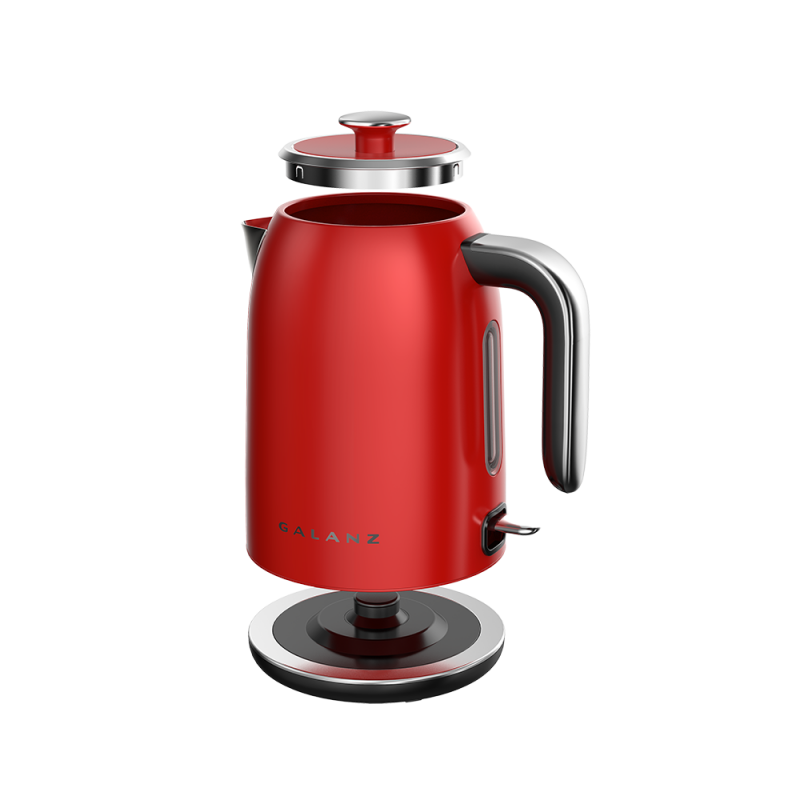 Electric Kettle Quick Hot Water Boiler & Heater Retro Red 1.7 Liter GLKE17RDRM15