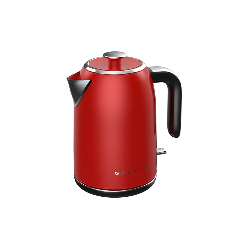 Electric Kettle Quick Hot Water Boiler & Heater Retro Red 1.7 Liter GLKE17RDRM15