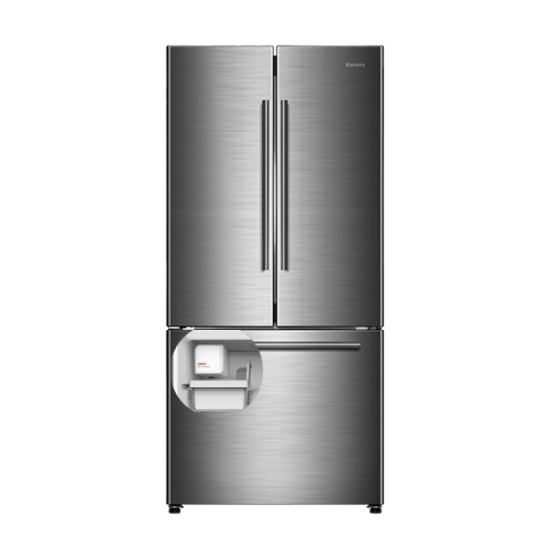 Galanz Built In Ice Makers Refrigerator, Triple Door Fridge, Adjustable Electrical Thermostat Control, 18 Cu Ft Stainless Steel GLR18FS5S16 Picture 1