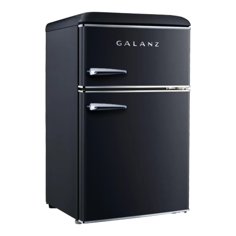 Galanz 3.1 Cu Ft Retro Dual Door Refrigerator GLR31TBKER