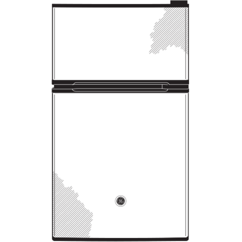 Double-Door Compact Refrigerator GML03GAEBS, product image 4 of 5