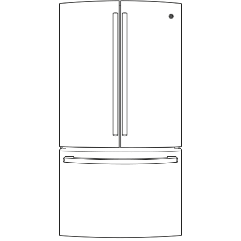 28.5 Cu. Ft. French-Door Refrigerator GNE29GGHWW, product image 10 of 11