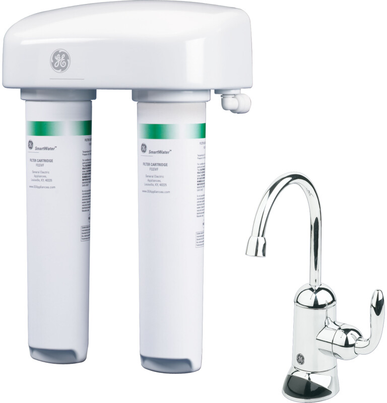 GE Twist and Lock Under Counter Dual Stage Water Filtration System (VOCs) Chrome GNSV70RBL Picture 1