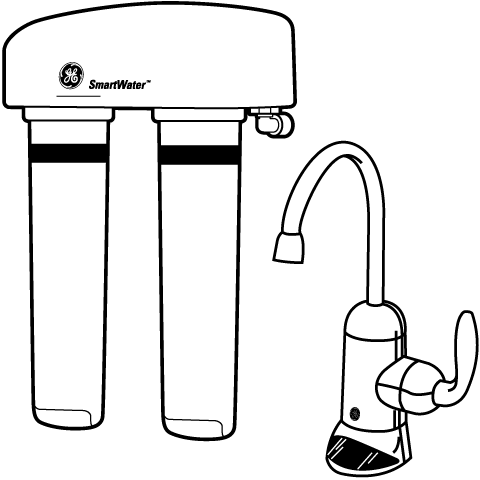 Twist and Lock Under Counter Dual Stage Water Filtration System (VOCs) GNSV70RBL, product image 2 of 3