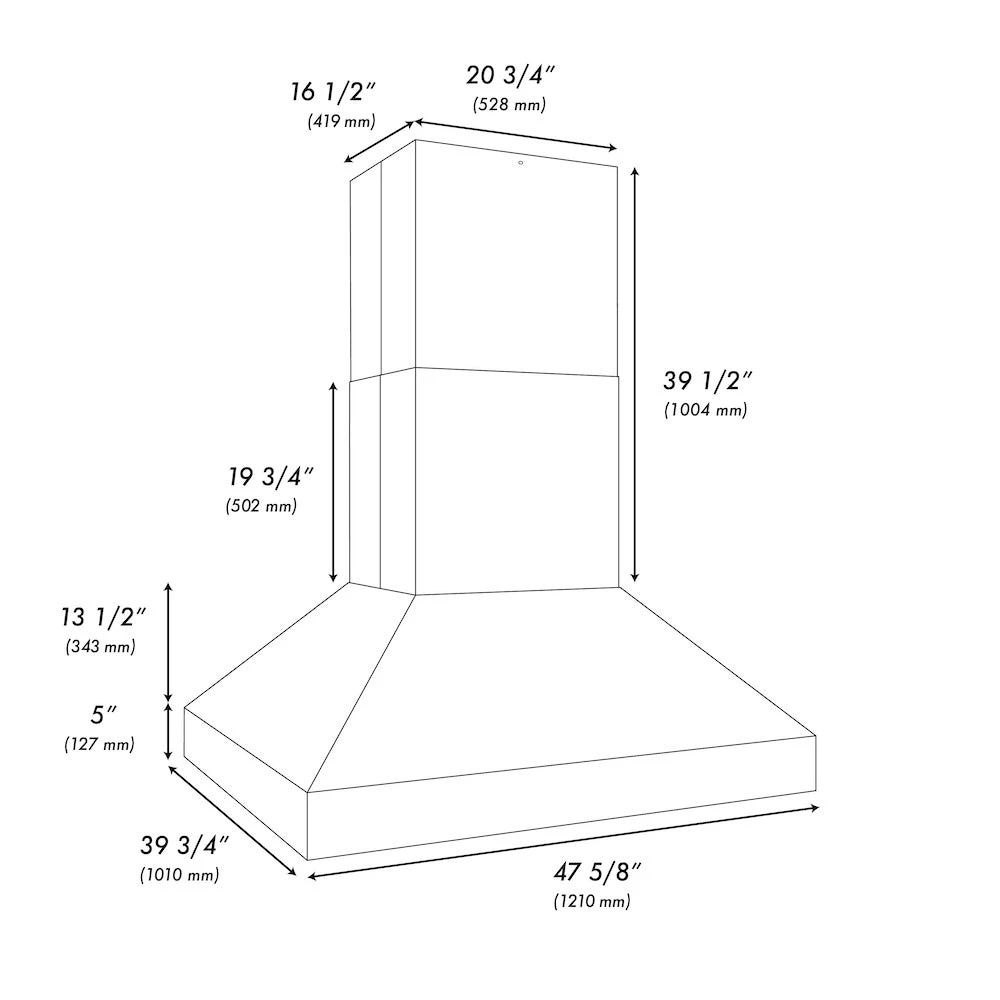 48 In. Island Mount Outdoor Grill Hood GOI148