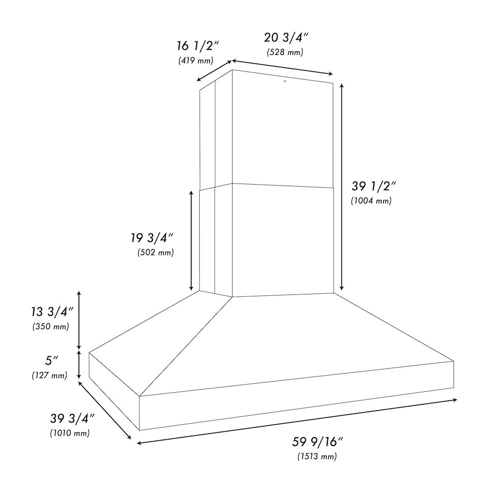 60 In. Island Mount Outdoor Grill Hood GOI160