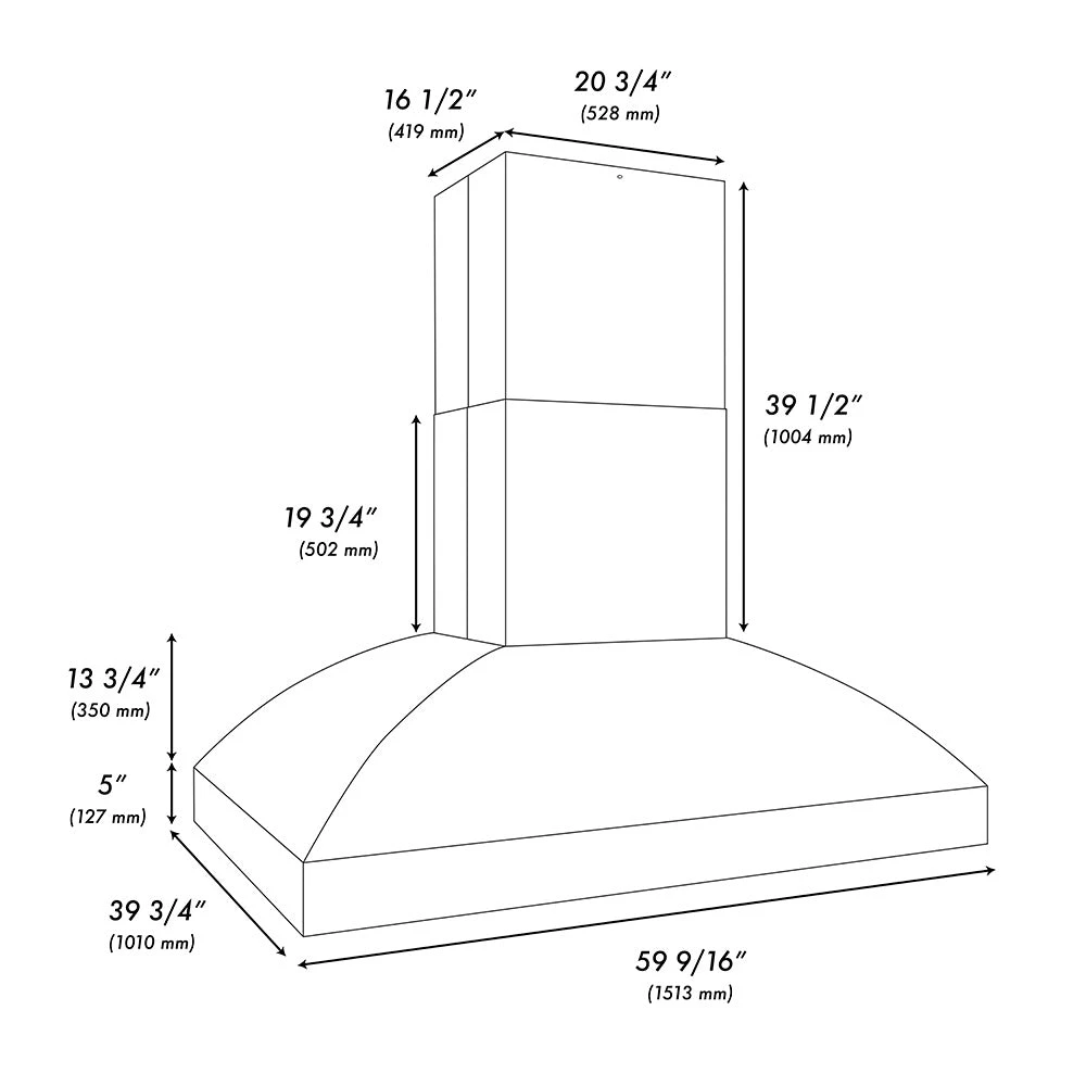 60 In. Island Mount Outdoor Grill Hood GOI260