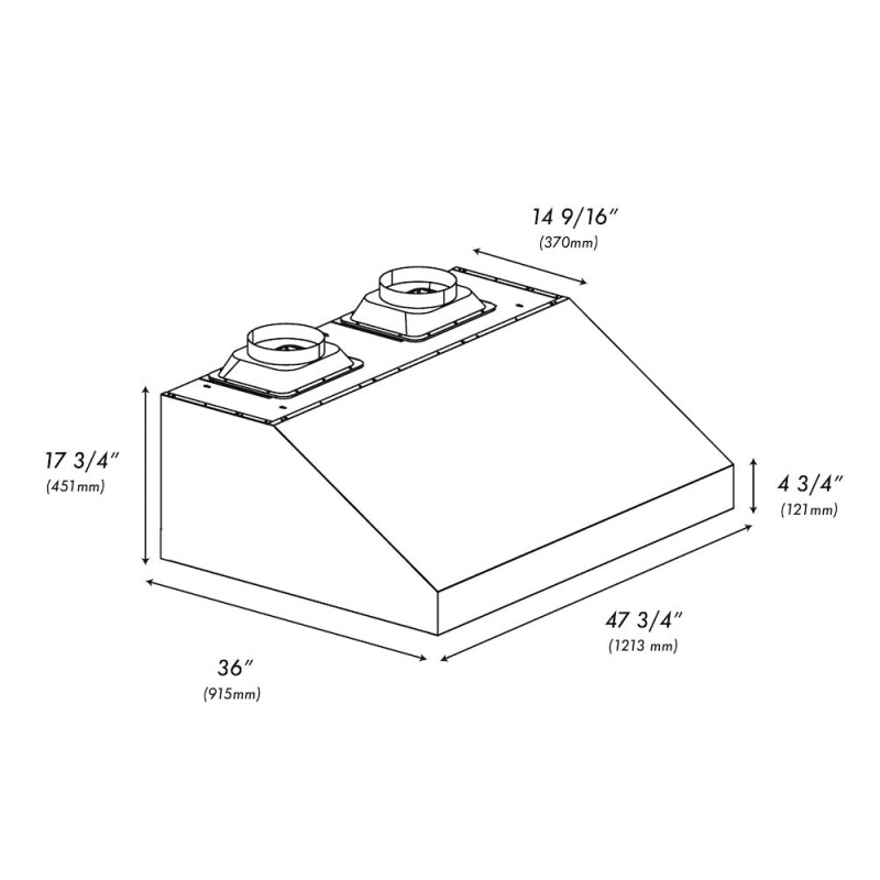 48 In. Under Cabinet Outdoor Grill Hood GOU148
