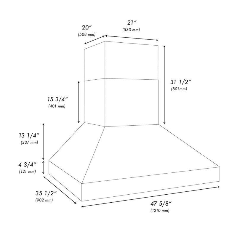 48 In. Wall Mount Outdoor Grill Hood GOW148