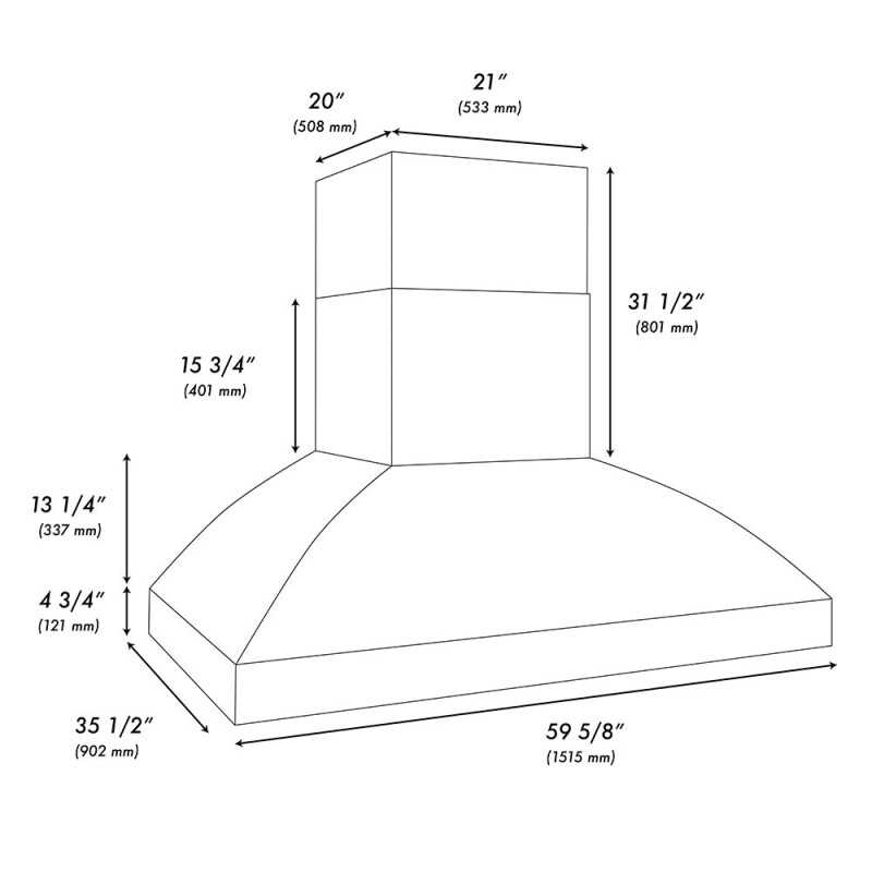 60 In. Wall Mount Outdoor Grill Hood GOW260