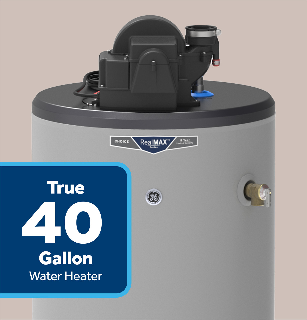 RealMAX Choice 40-Gallon Short Liquid Propane Power Vent Low-NOx Water Heater view 10