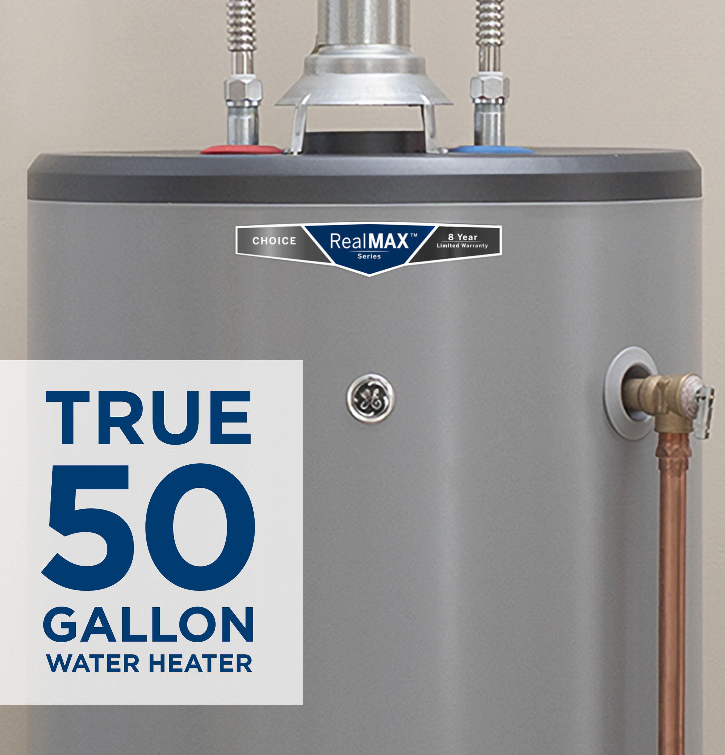 RealMAX Choice 50-Gallon Tall Liquid Propane Atmospheric Water Heater GP50T08BXR