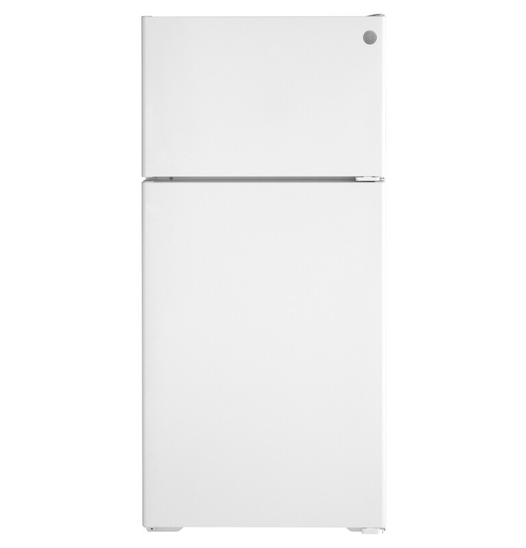 GE 16.6 Cu. Ft. Recessed Handle Top-Freezer Refrigerator White GPE17CTNRWW Picture 1