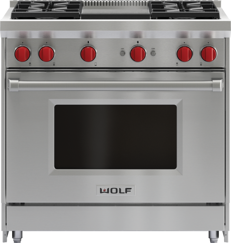 36" Gas Range - 4 Burners and Infrared Griddle GR364G