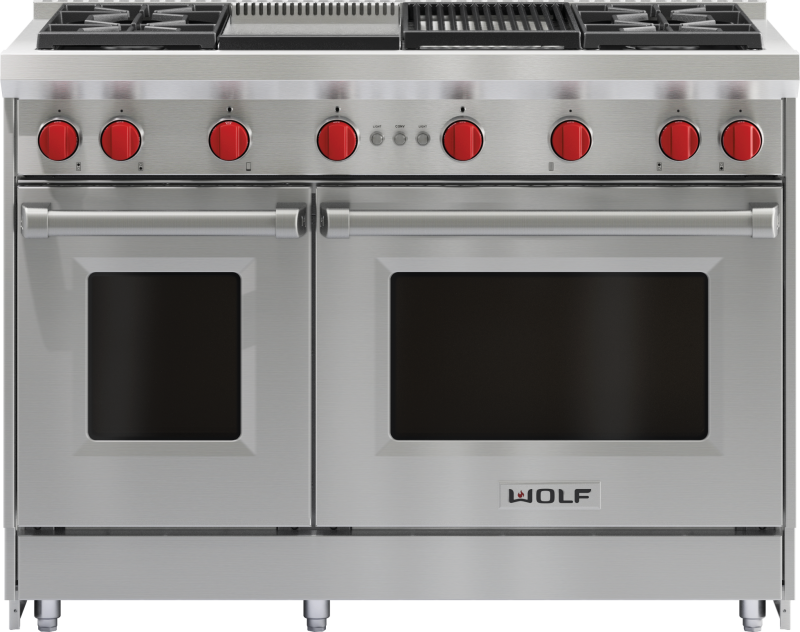 48" Gas Range - 4 Burners, Infrared Charbroiler and Infrared Griddle GR484CG