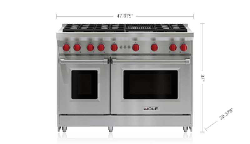 48" Gas Range - 6 Burners and Infrared Charbroiler GR486CLP