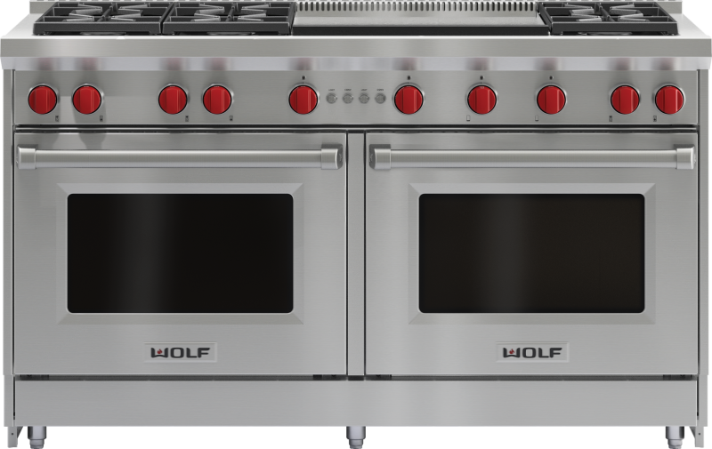 60" Gas Range - 6 Burners and Infrared Dual Griddle GR606DGLP