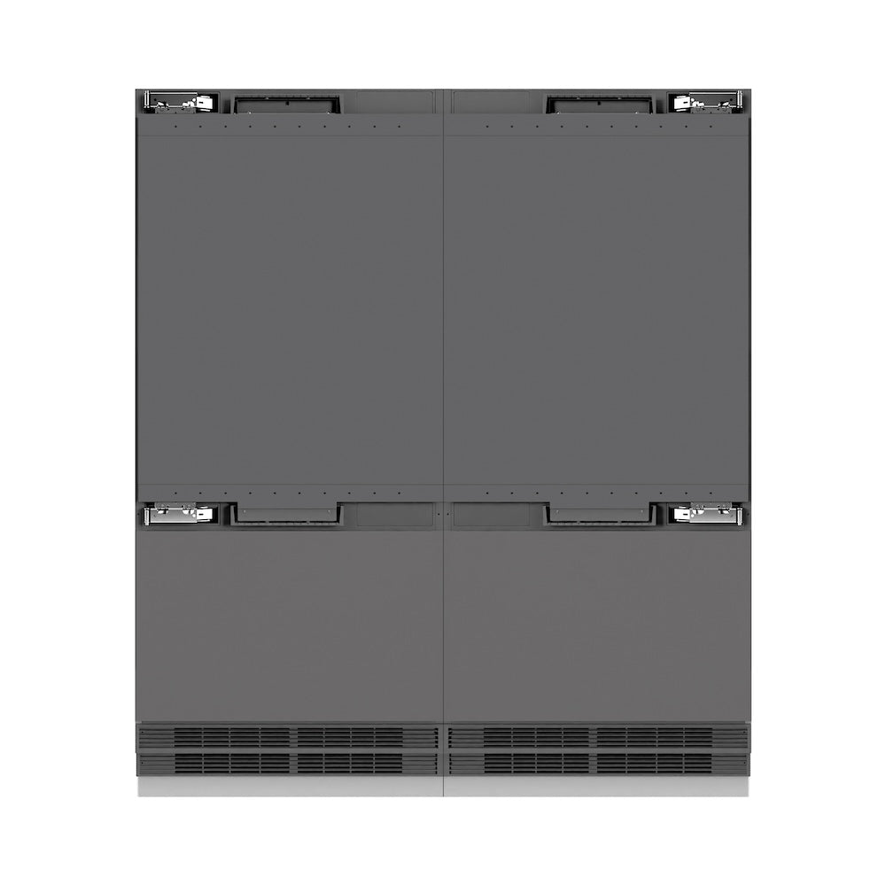 Autograph Edition 72 In. 39.6 Cu. Ft. Panel Ready French Door Built-in Bottom Freezer Refrigerator With Water Dispensers And Ice Makers With Graphite Gray Interior And Polished Gold Accents GRBITZ72G