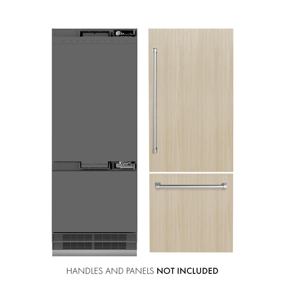 30 In. 16.1 Cu. Ft. Panel Ready Built-in Bottom Freezer Refrigerator With Water Dispenser And Ice Maker With Graphite Gray Interior GRBIV30