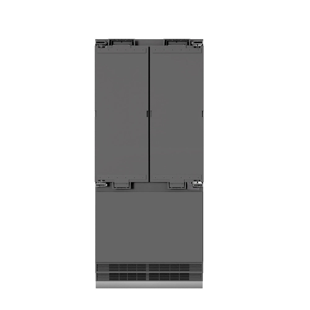 36 In. 19.6 Cu. Ft. Panel Ready French Door Built-in Bottom Freezer Refrigerator With Water Dispenser And Ice Maker With Graphite Gray Interior GRBIV36