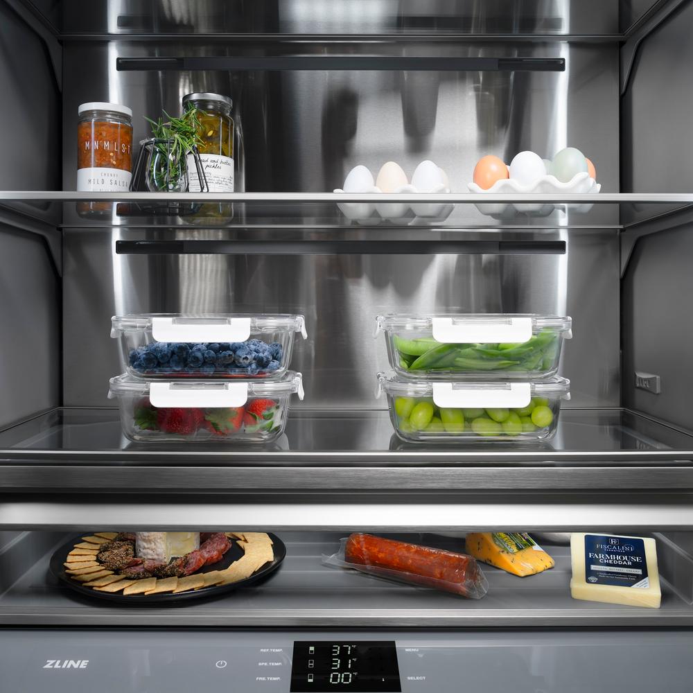 36 In. 19.6 Cu. Ft. Panel Ready French Door Built-in Bottom Freezer Refrigerator With Water Dispenser And Ice Maker With Graphite Gray Interior GRBIV36